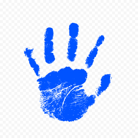 HD Realistic Blue Left Handprint PNG | Citypng