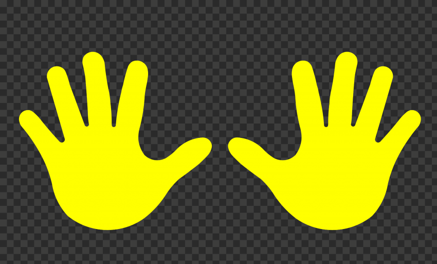 HD Yellow Baby Two Hand Print Vector Silhouette PNG
