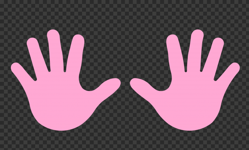 HD Light Pink Baby Two Hand Print Vector Silhouette PNG