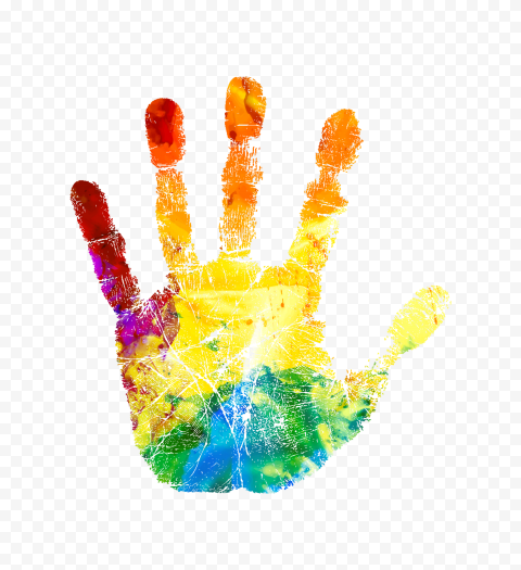 HD Abstract Modern Colorful Watercolor Hand Print PNG