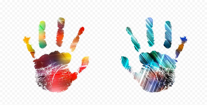 HD Colorful Two Handprint PNG | Citypng