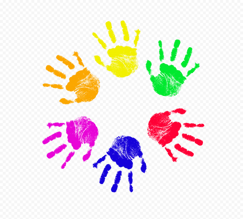 HD Child Childs Kids Colorful Circle Handprint PNG