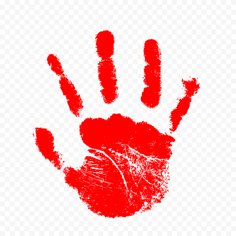 HD Red Stop Handprint Sign PNG