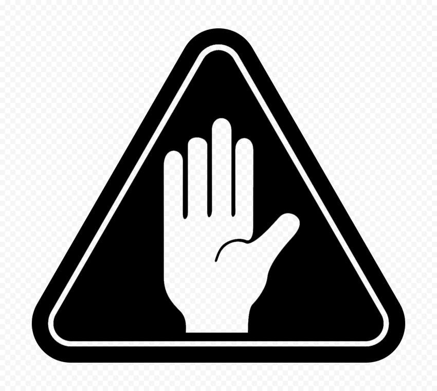 HD Stop Hand Symbol On Blue Road Sign Clipart PNG | Citypng