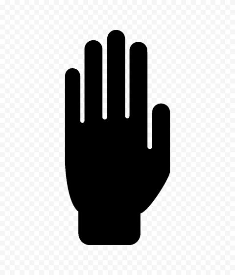HD Black Stop Hand Silhouette Icon Symbol PNG