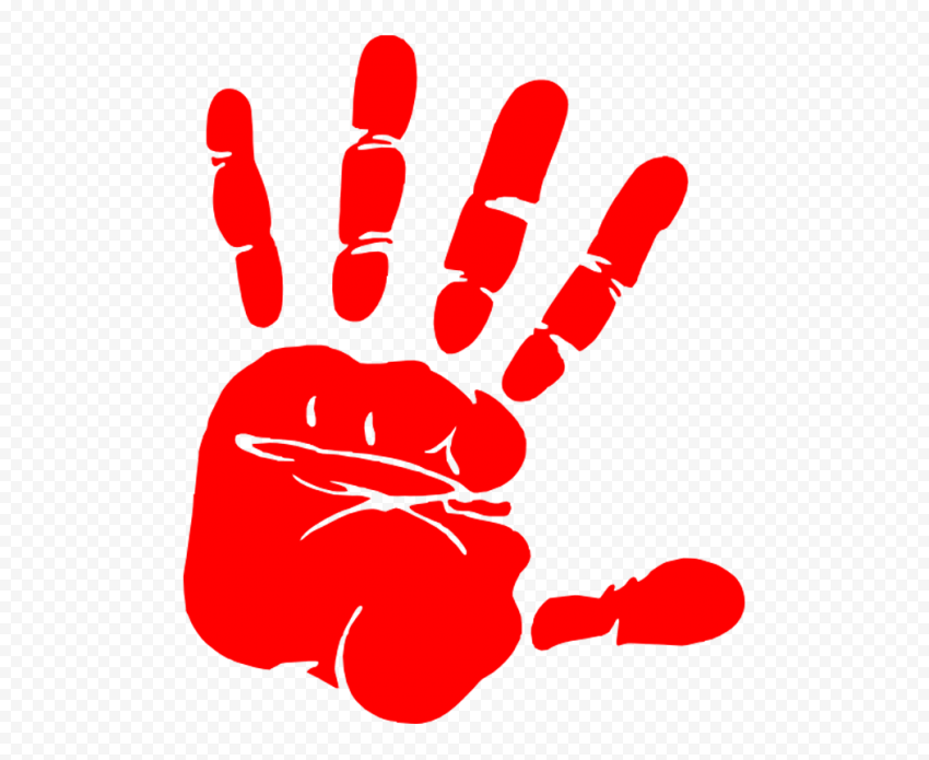 HD Red Stop Realistic Hand Silhouette Icon Symbol PNG