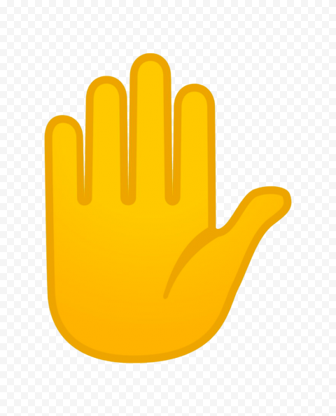 HD Stop Raised Hand Emoji Clipart PNG