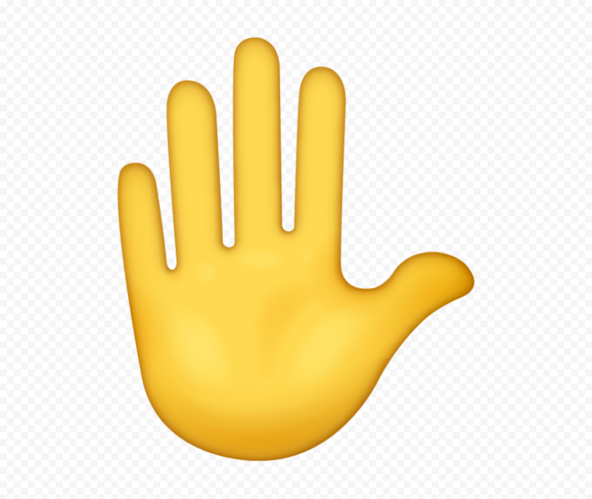 HD Stop Hand Sign Emoji PNG