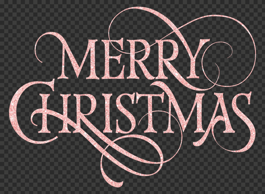 HD Rose Gold Glitter Merry Christmas Text PNG