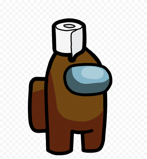 Hd Brown Among Us Crewmate Character With Toilet Paper Hat Png Citypng