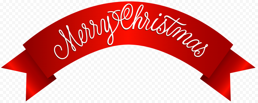 HD Red Ribbon Contains Merry Christmas Text Logo PNG | Citypng