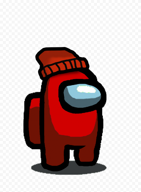 Hd Red Among Us Character With Beanie Hat Png Citypng