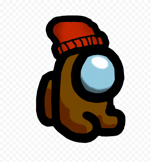 HD Brown Among Us Mini Crewmate Character Baby With Beanie PNG
