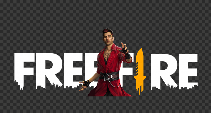 HD Free Fire K Professor Character With FF Logo PNG