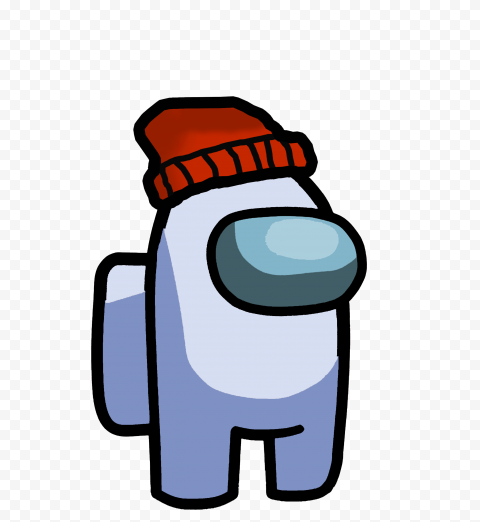 Hd White Among Us Crewmate Character With Red Beanie Hat Png Citypng