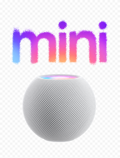 HD Apple White Homepod Mini Speaker With Mini Logo PNG
