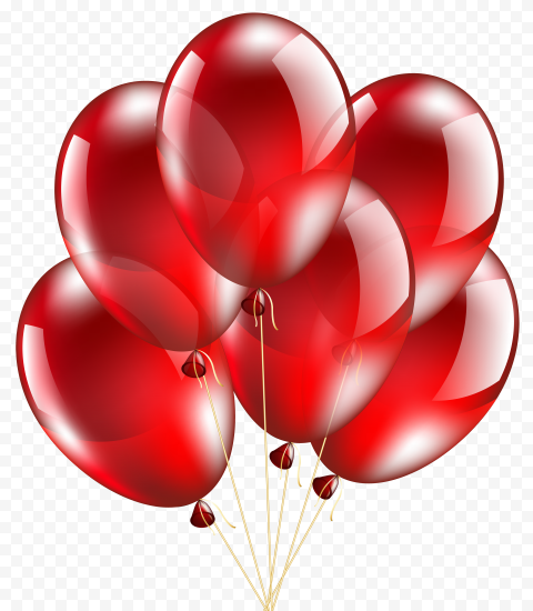HD Group Of Red Balloons Flying PNG