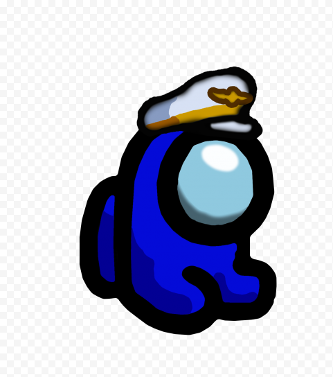 HD Blue Among Us Mini Crewmate Baby Captain Hat PNG