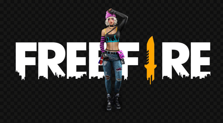 HD Free Fire FF Dasha Character With Logo PNG