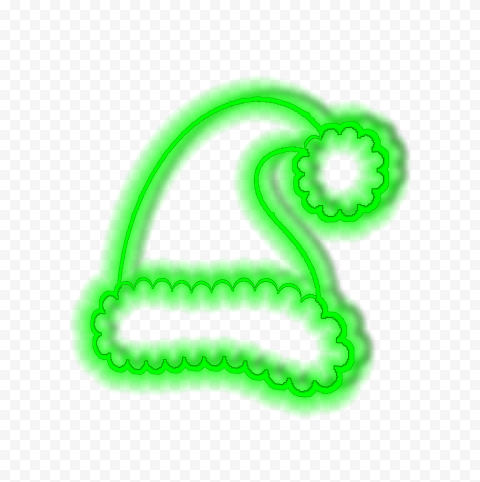 HD Cool Green Neon Christmas Santa Claus Hat PNG | Citypng