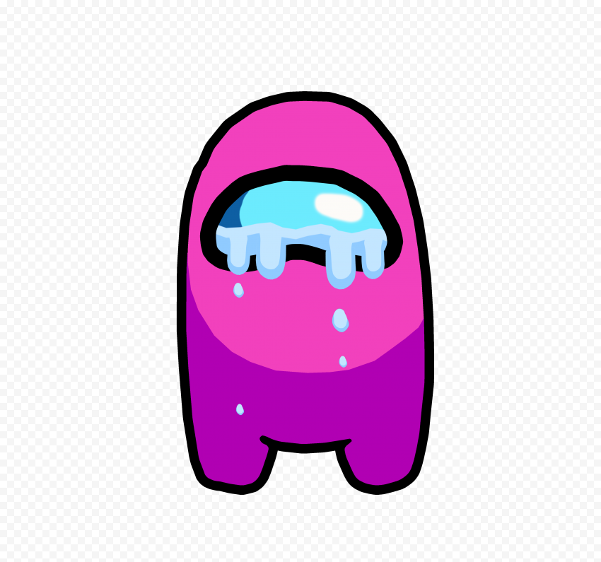 HD Pink Among Us Crewmate Front View Crying PNG Citypng