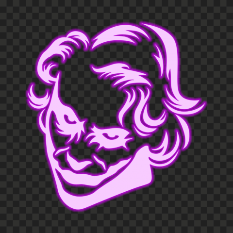 HD Joker Purple Face Neon Silhouette PNG