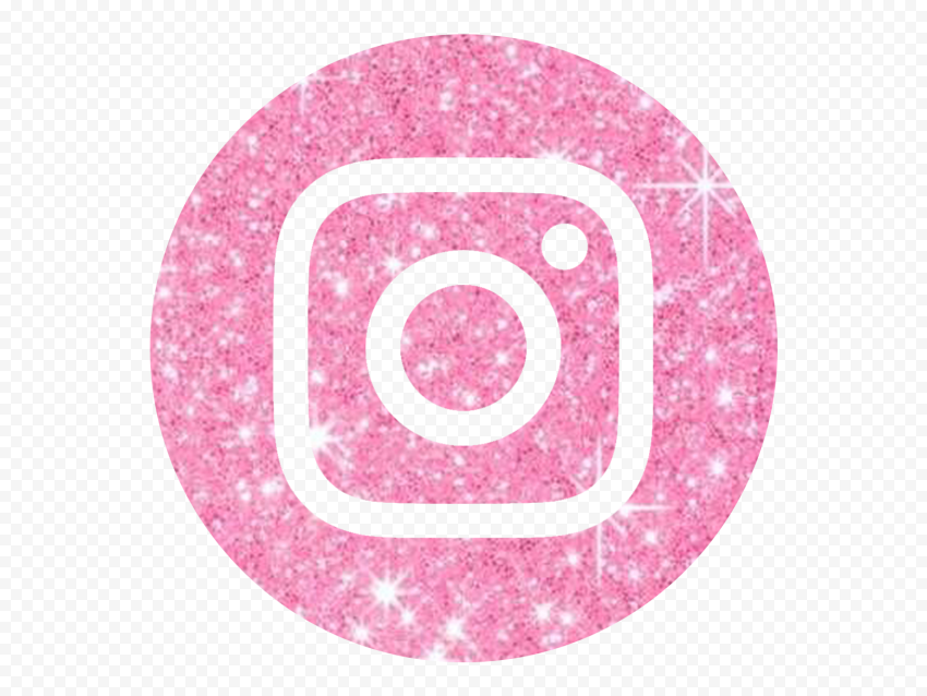 HD Aesthetic Instagram Light Pink Glitter Round Logo Icon PNG