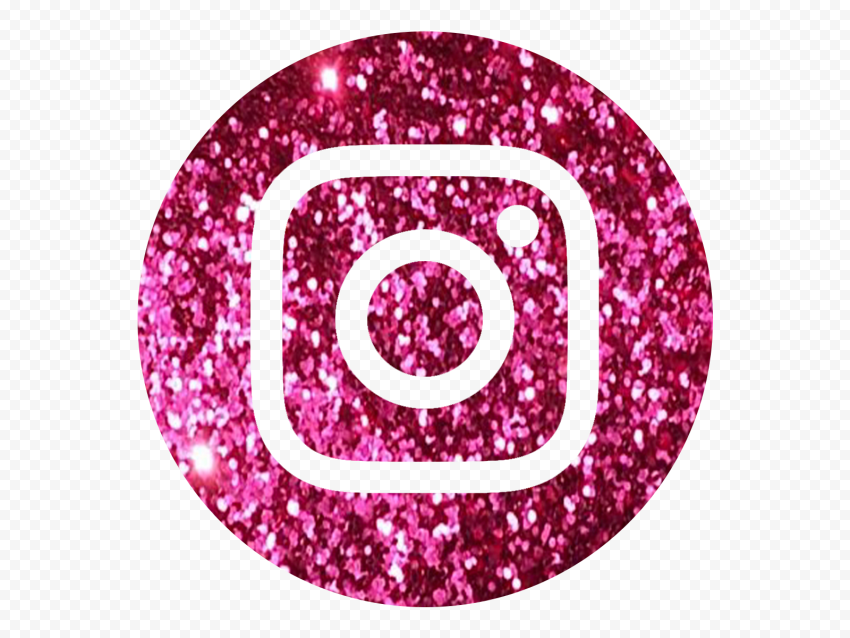 HD Aesthetic Pink Glitter Round Instagram Logo Icon PNG