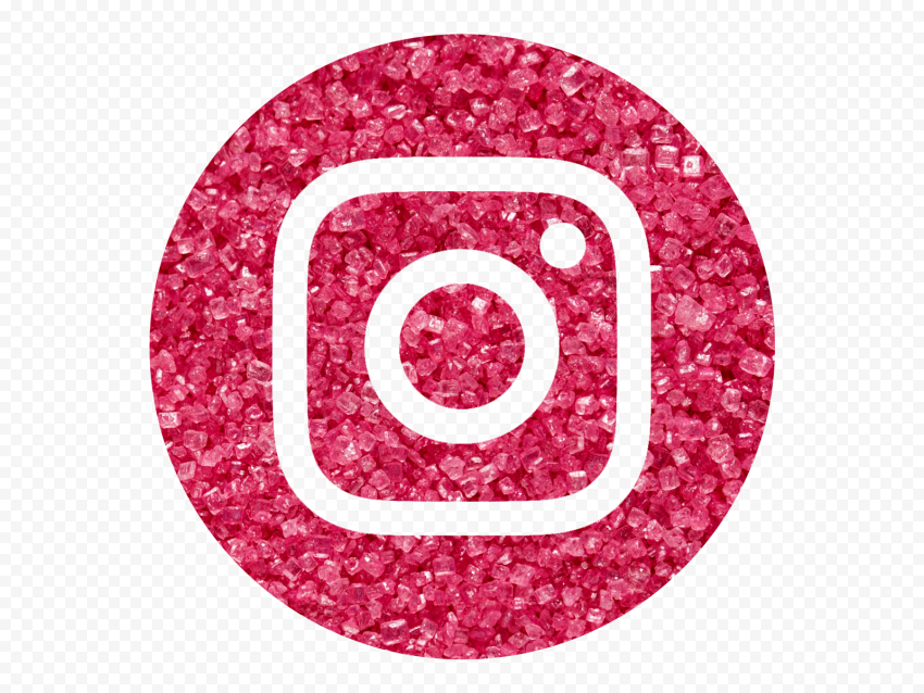 HD Circular Aesthetic Pink Glitter Grains Instagram Logo Icon PNG