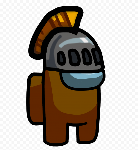 Hd Brown Among Us Crewmate Character With Knight Helmet Png Citypng