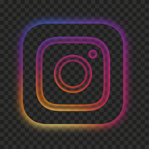 HD Aesthetic Neon Instagram Logo Icon PNG