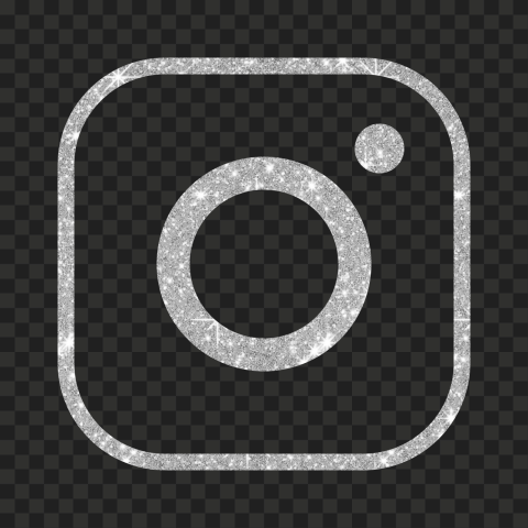 HD Outline Silver Glitter Instagram IG Logo Icon PNG | Citypng