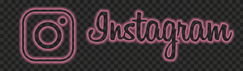 HD Pink Neon Instagram Logo Text & Sign PNG