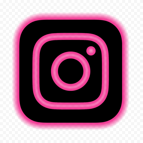 HD Aesthetic Pink & Black Neon Instagram Logo Icon PNG