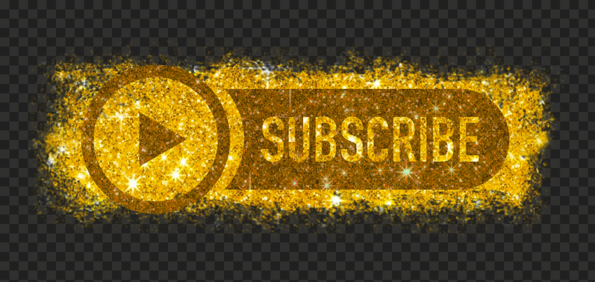 HD Youtube Gold Glitter Subscribe Button Logo PNG