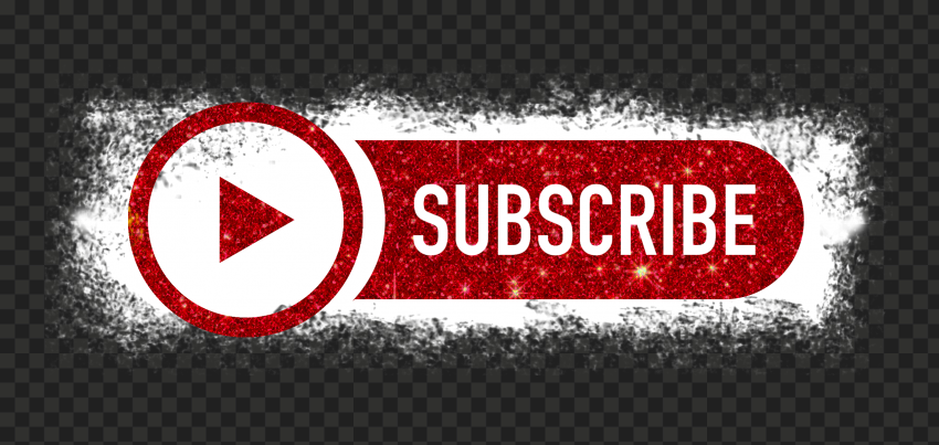 HD Youtube White & Red Glitter Subscribe Button Logo PNG