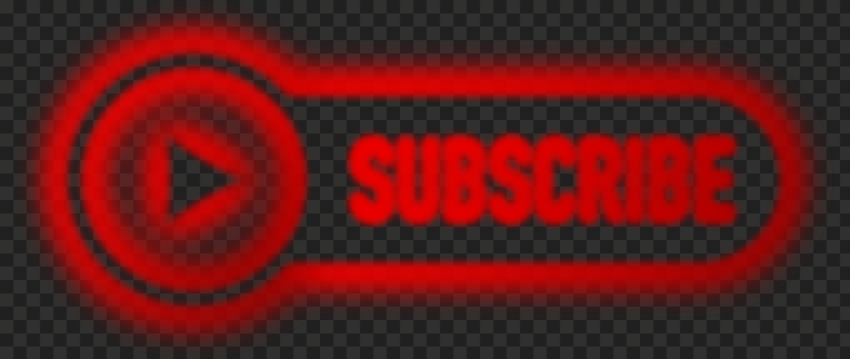 HD Youtube Red Neon Subscribe Button Logo PNG