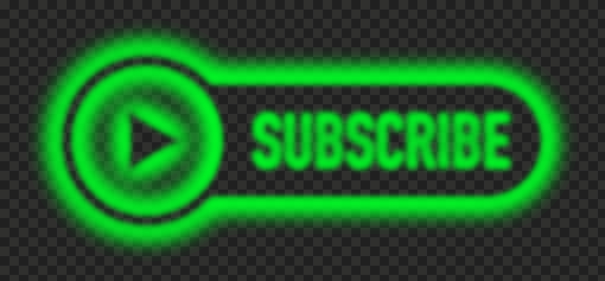 HD Youtube Lime Green Neon Subscribe Button Logo PNG