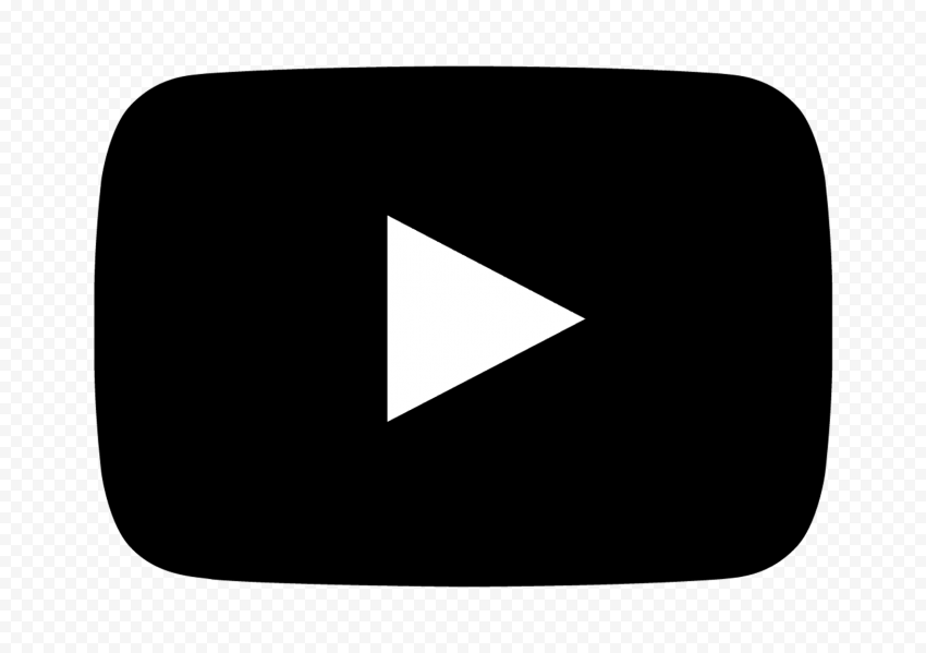 HD B & W Youtube YT Triangle Symbol Logo Icon Sign PNG