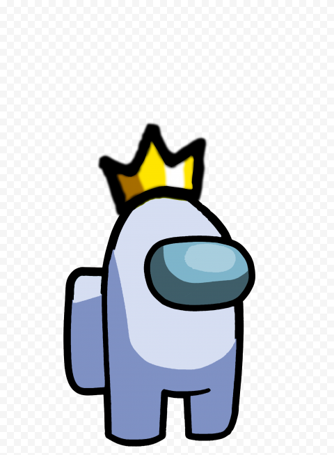 HD White Among Us Crewmate Character With Crown Hat On Top ...