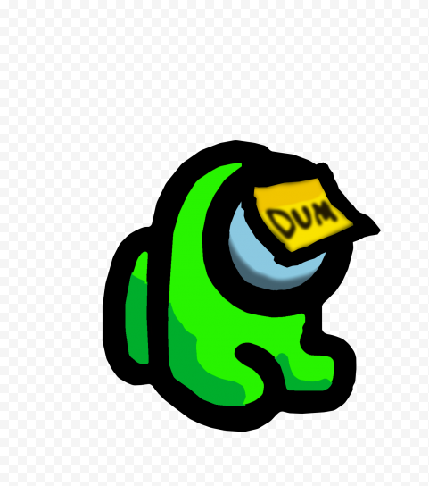 HD Lime Among Us Mini Crewmate Baby Dum Sticky Note Hat PNG