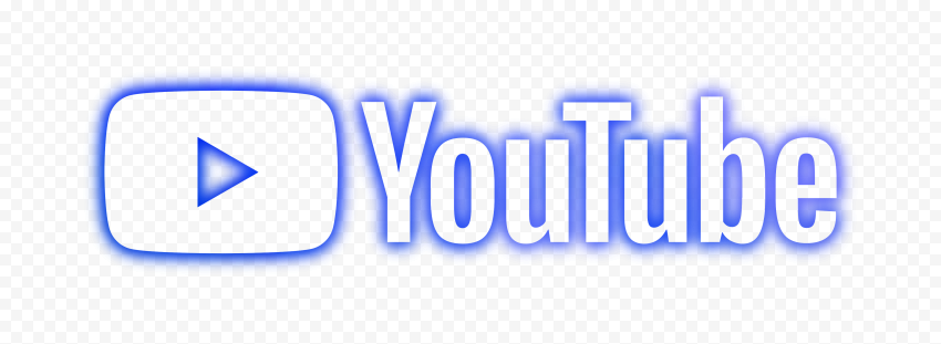 HD Blue Neon Aesthetic Youtube YT Logo PNG
