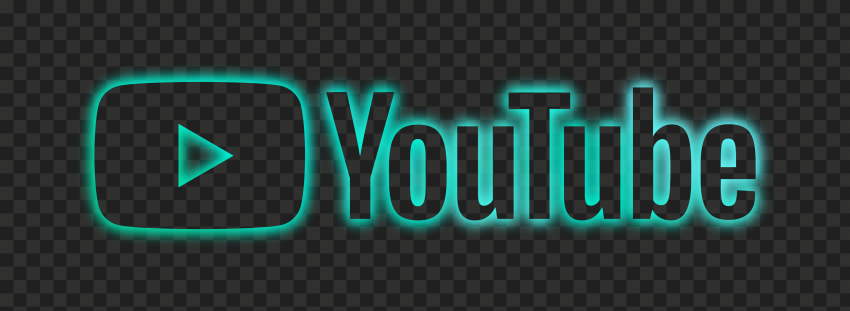 HD Light Blue Neon Aesthetic Youtube YT Logo PNG