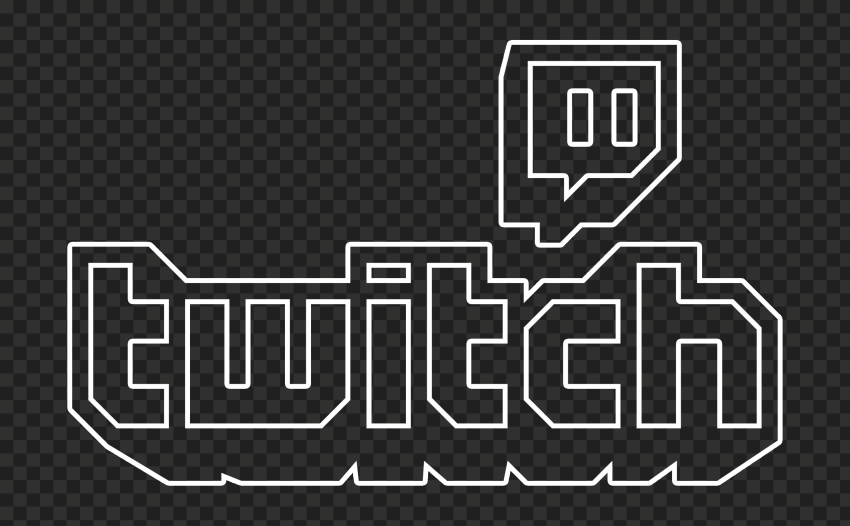 HD Twitch White Outline Logo Transparent Background PNG | Citypng