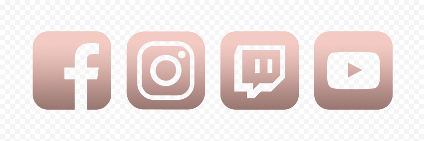 HD Rose Gold Aesthetic Facebook Instagram Twitch Youtube Icons PNG