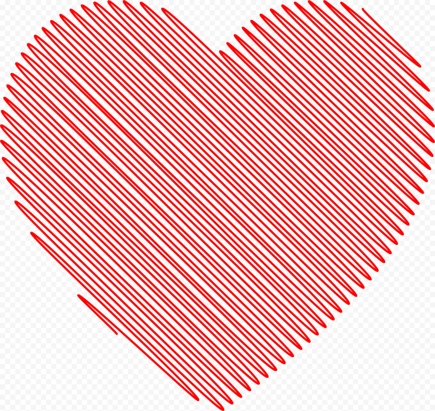 HD Scribble Red Valentine Day Love Heart PNG