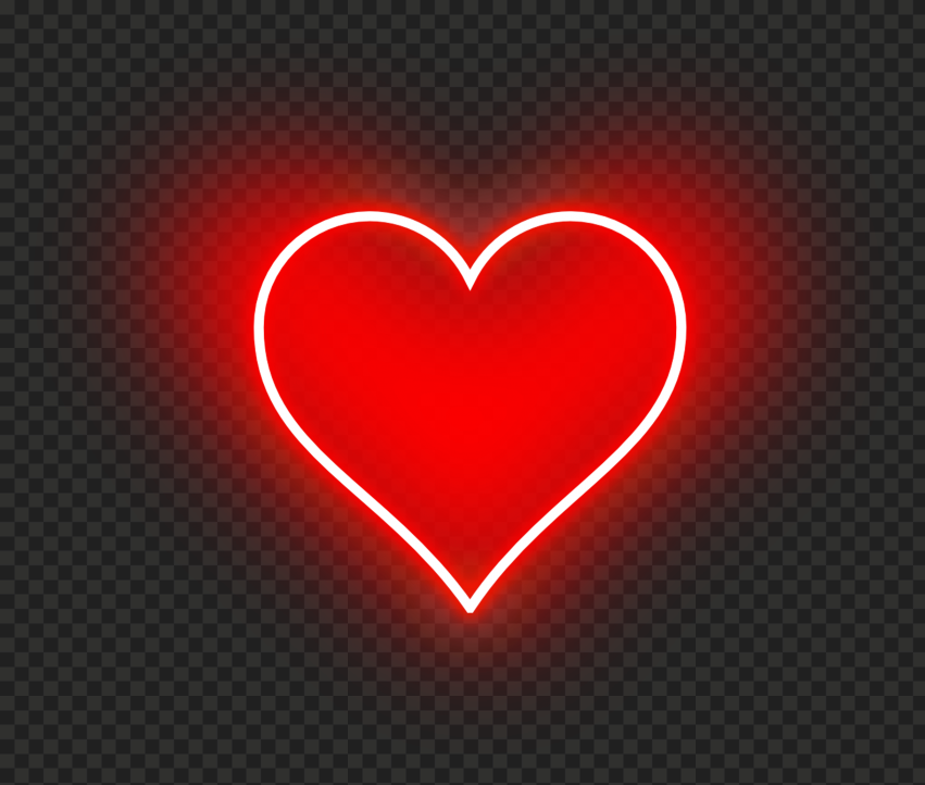 HD Aesthetic Neon Red Heart Love Valentine PNG