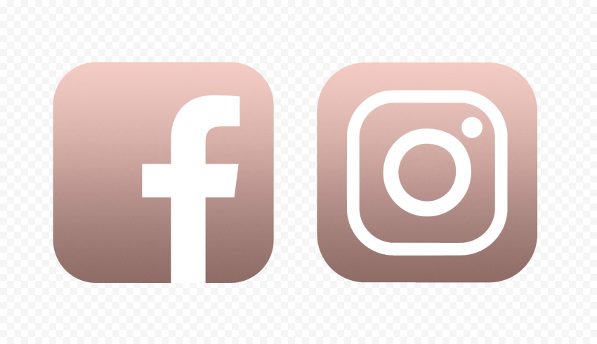 HD Facebook Instagram Rose Gold & White Logos Icons PNG