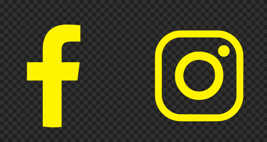 HD Facebook Instagram Yellow Logos Icons PNG