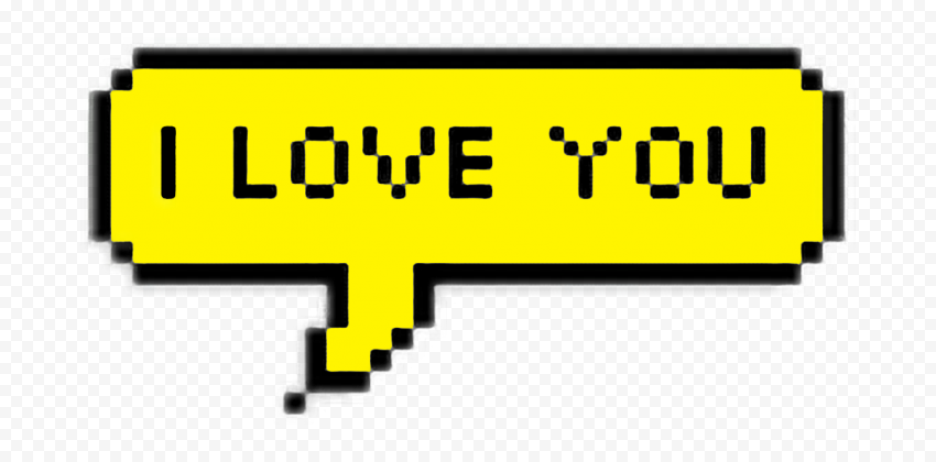 HD I Love You Yellow Bubble Text Message PNG | Citypng